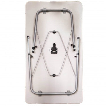 Tavolino pieghevole regolabile in altezza, piano MDF 80x60 cm, struttura acciaio