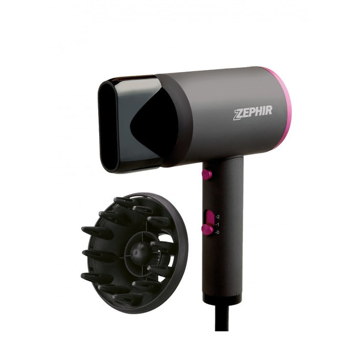 Asciugacapelli Zephir Design 2000W Nero Fucsia Diffusore