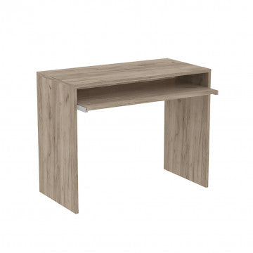Porta PC in truciolare bilaminato colore rovere grigio 90x45x74 cm