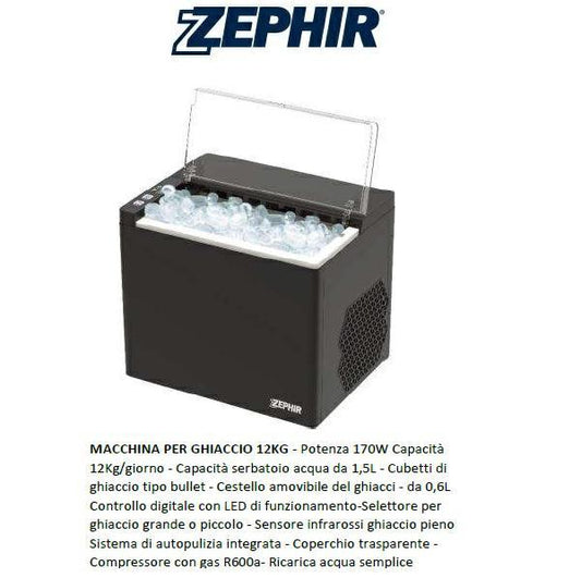 Macchina per Ghiaccio 170W 1,5L Nera 12L/Giorno