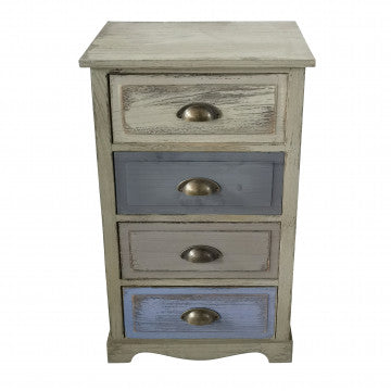 Mobiletto in legno con 4 cassetti - 40x29x72 cm