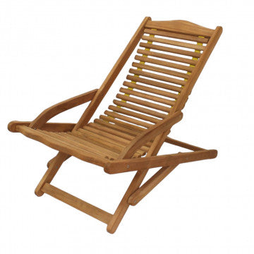 Sdraio in teak e corda, dimensioni 102x65x85 cm, colore marrone chiaro