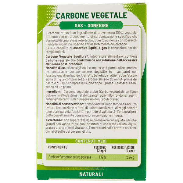 EQUILIBRA INTEGRATORE CARBONE VEGETALE GAS-GONFIORE 50 CPR