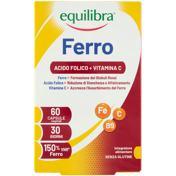 EQUILIBRA INTEGRATORE FERRO ACIDO FOLICO + VITAMINA C 60 CAPSULE