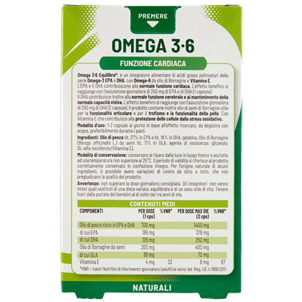 EQUILIBRA INTEGRATORE OMEGA 3-6 FUNZIONE CARDIACA 32 CAPSULE