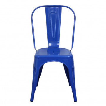 Sedia struttura metallo seduta metallo dimensioni 35x45x85 cm colore blu