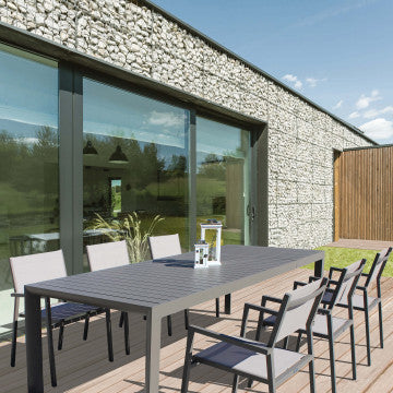 Tavolo alluminio estensibile 160/240 x 100 cm, altezza 74 cm