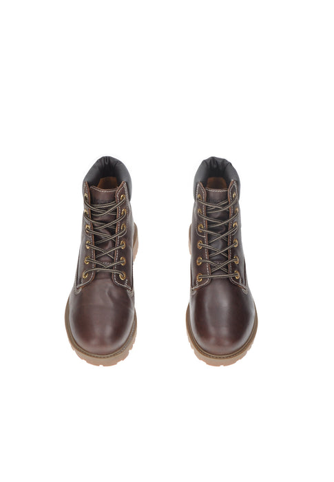 Boot Roccia 7432 Mid In Pelle Con Chiusura A Laccio Profilo Superiore In Pelle Sottopiede Imbottito Fondo In Gomma