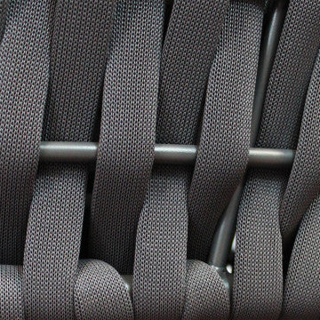 Poltrona centrale struttura alluminio antracite rivestimento corda PVC