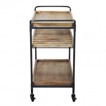 Mobile in ferro e legno con 3 ripiani 87,3 x 42,5 x 77 cm