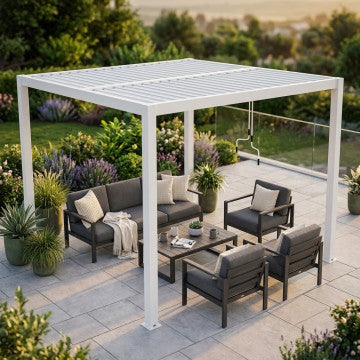 Pergola bioclimatica 3x3 in alluminio con lamelle orientabili