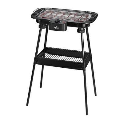 Barbecue Elettrico Piedistallo 38x22cm 2000W Nero