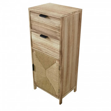 Mobiletto in legno con 2 cassetti e 1 anta - 38x28x89,5 cm