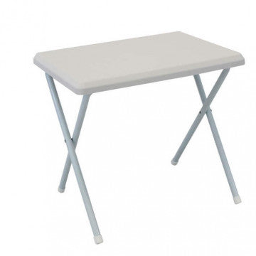 Tavolino in PVC e acciaio con struttura verniciata, piano 51,5x37 cm