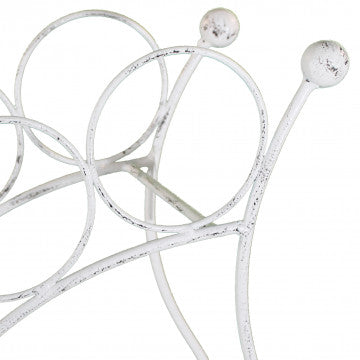 Portabottiglie in acciaio verniciato bianco antico 36,5x19x33 cm
