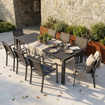 Tavolo allungabile in alluminio verniciato 180/235x90 cm antracite