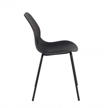 Sedia in polipropilene con gambe in metallo, dimensioni 46x54x84 cm