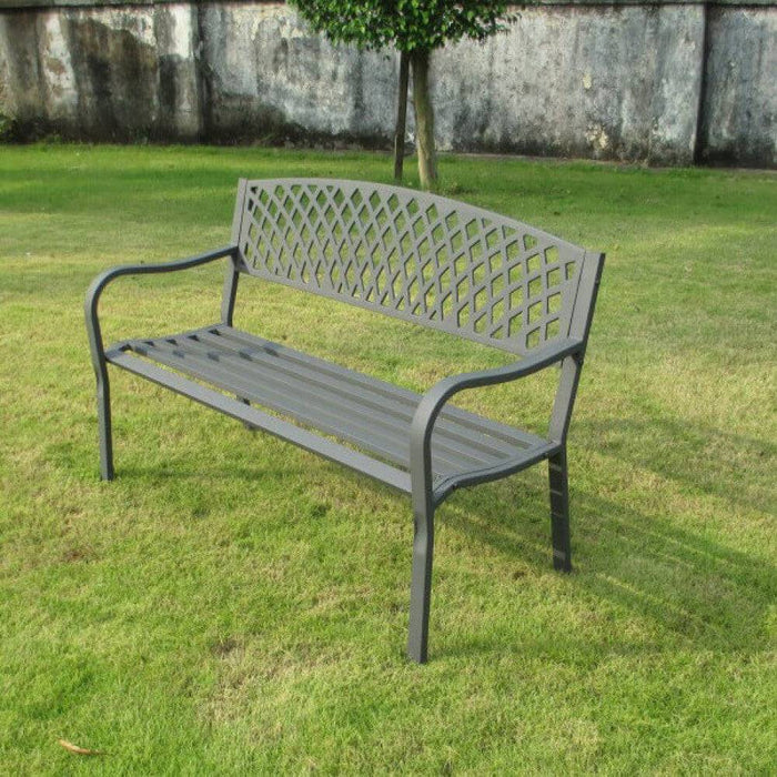Panchina Montreal 2 Posti Acciaio Antracite 128x56x85h cm