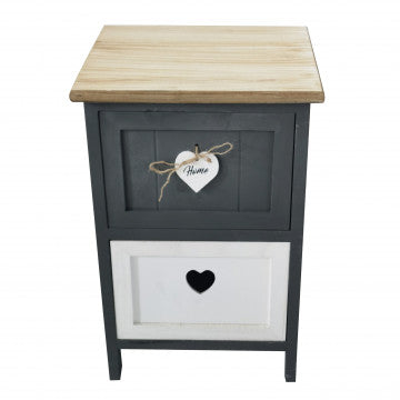 Mobiletto in legno con 2 cassetti, 30x27,5x45 cm