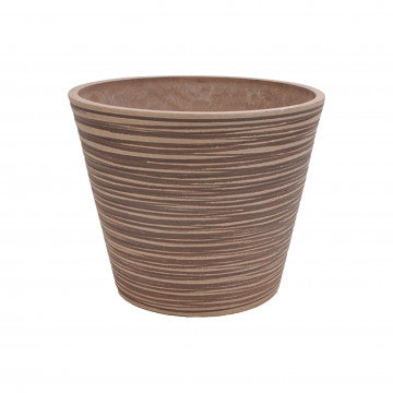 Vaso in fibra sintetica colore taupe, diametro 31 cm, altezza 25,4 cm