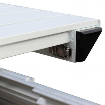 Consolle in alluminio verniciato con struttura modulare, 100 x 51,50-260 cm