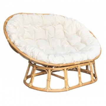 Divano Hanoi 2 Posti Rattan Bianco Marrone 173x99x109h cm