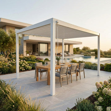 Pergola bioclimatica 3x3 in alluminio con lamelle orientabili