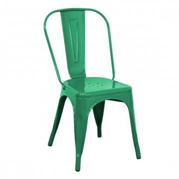Sedia in metallo verde, seduta e struttura, 35x45x85 cm, 4 kg