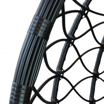 Dondolo con struttura metallo tortora e seduta wicker, tubi 42x2,5 mm