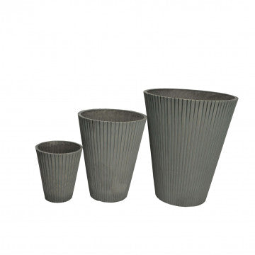 Vaso in fibra sintetica antracite diametro 29 cm altezza 36 cm