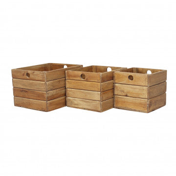 Set 3 cassette in mogano con dimensioni 44x37x30 cm