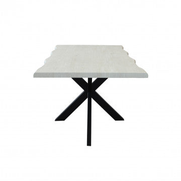 Tavolo con piano MDF effetto legno e struttura in metallo nero 160x90 cm