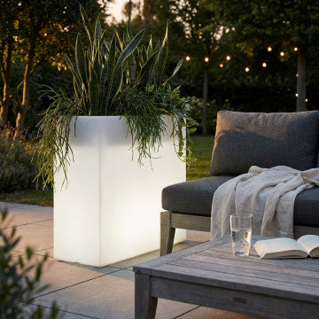 Fioriera in polipropilene con illuminazione LED 20W, altezza 80 cm