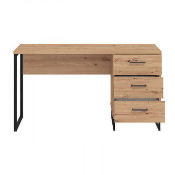 Scrivania computer 137,5x56x75 cm metallo truciolare bilaminato rovere