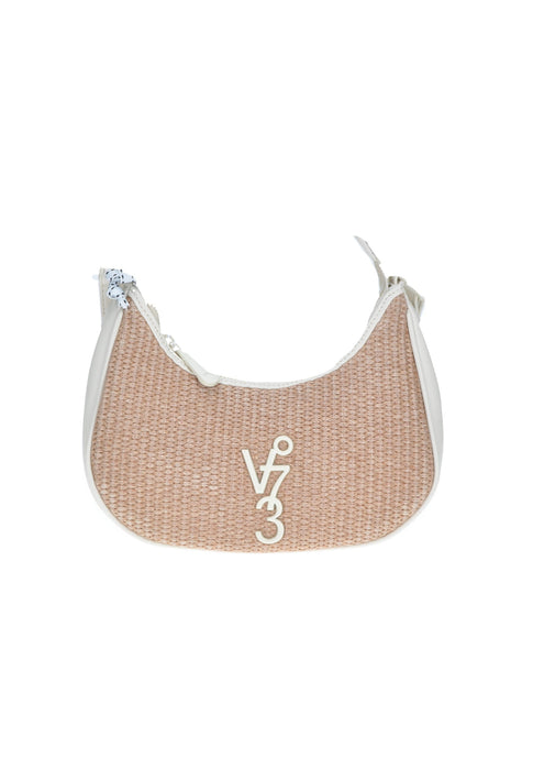 Borsa A Spalla Summer In Tessuto E Ecopelle Con Chiusura A Cerniera E Tracolla In Ecopelle Dimensioni 23x13x7 Cm