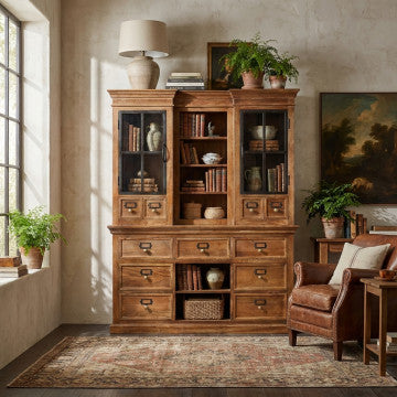 Mobile in legno di mango con 4 ante e 4 cassetti 150x55x200 cm