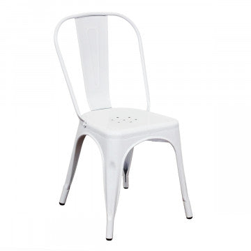 Sedia struttura metallo seduta metallo bianca 35x45x85 cm peso 4 kg