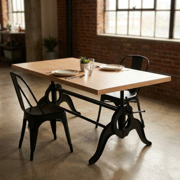 Tavolo cm 178x86,5x88h in legno e acciaio, peso 35,6 kg