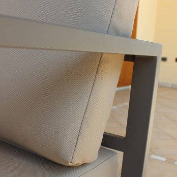 Salotto 3 posti struttura alluminio bianco tortora taupe antracite