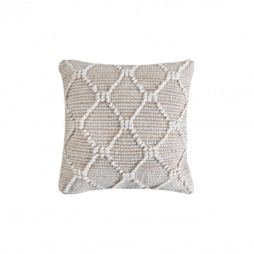 Cuscino in lana e juta ecrù con dimensioni 45x45 cm e altezza 8 cm