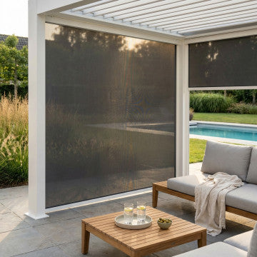 Laterale pergola bioclimatica textilene antracite 270x238cm guide alluminio