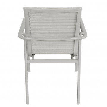 Poltrona impilabile struttura alluminio verniciato grigio sabbia 65x57x90 cm