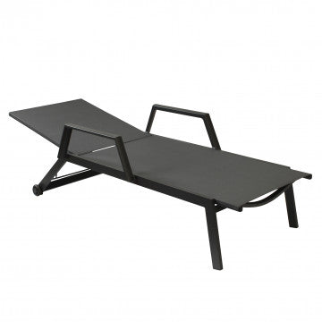Lettino impilabile struttura alluminio verniciato textilene 195x72x53 cm