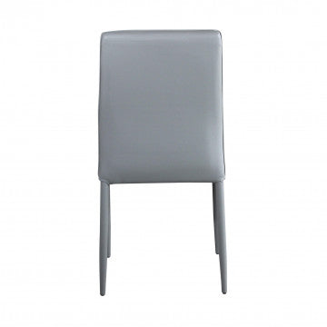 Sedia struttura acciaio seduta ecopelle grigio chiaro h91 cm