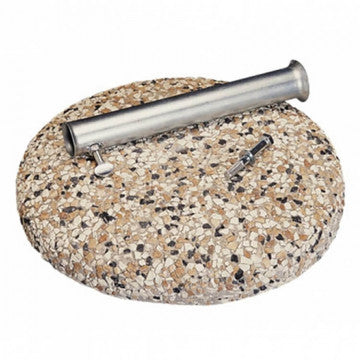 Base ombrellone graniglia cemento acciaio tubo Ø 38 mm peso 15 kg