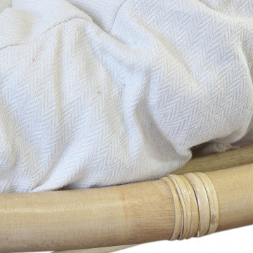 Poltrona in fibra naturale di bamboo con cuscini, dimensioni 20x20x20 cm