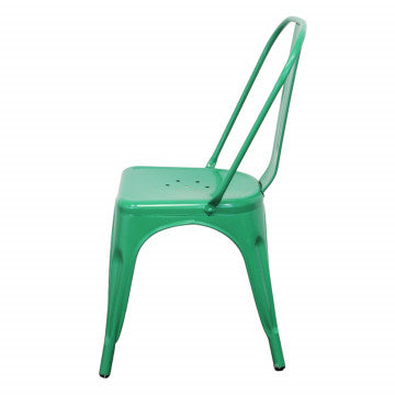 Sedia in metallo verde, seduta e struttura, 35x45x85 cm, 4 kg