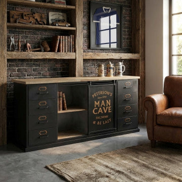 Mobile legno e acciaio dimensioni 164,5x40x74,5 cm peso 30 kg