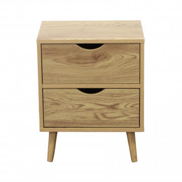 Comodino in legno naturale con dimensioni 40x30x50,5 cm