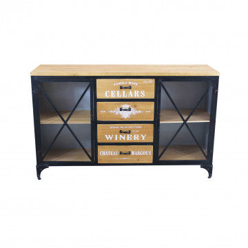 Mobile in metallo e legno, 128x38x79 cm, peso 28 kg